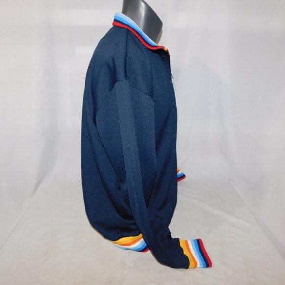 ENYCE mens L Blue Rainbow Cuff Hem Full Zip Track Jacket - Picture 14 of 15